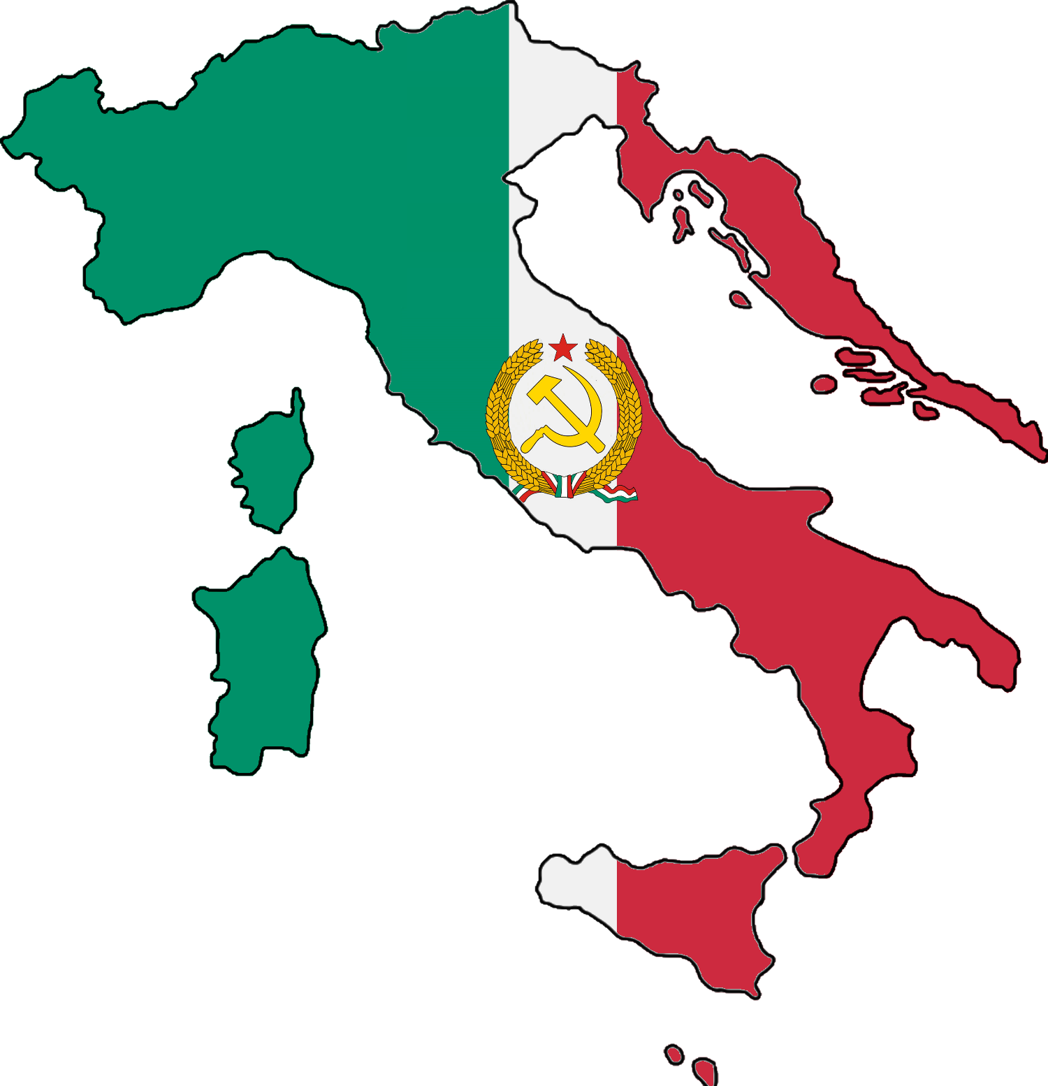 High Quality Communist Greater Italy mapflag Blank Meme Template