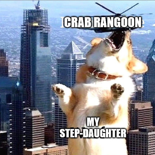 True Story | CRAB RANGOON; MY STEP-DAUGHTER | image tagged in crab rangoon,wholesome,stepdaughter | made w/ Imgflip meme maker