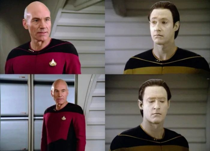 Picard and Data Blank Meme Template