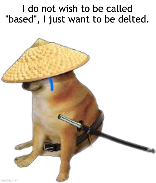 old meme | I do not wish to be called "based", I just want to be delted. | image tagged in silence wench | made w/ Imgflip meme maker