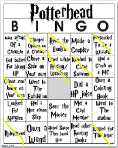 It's been less than a year since I read the first book | image tagged in potterhead bingo | made w/ Imgflip meme maker