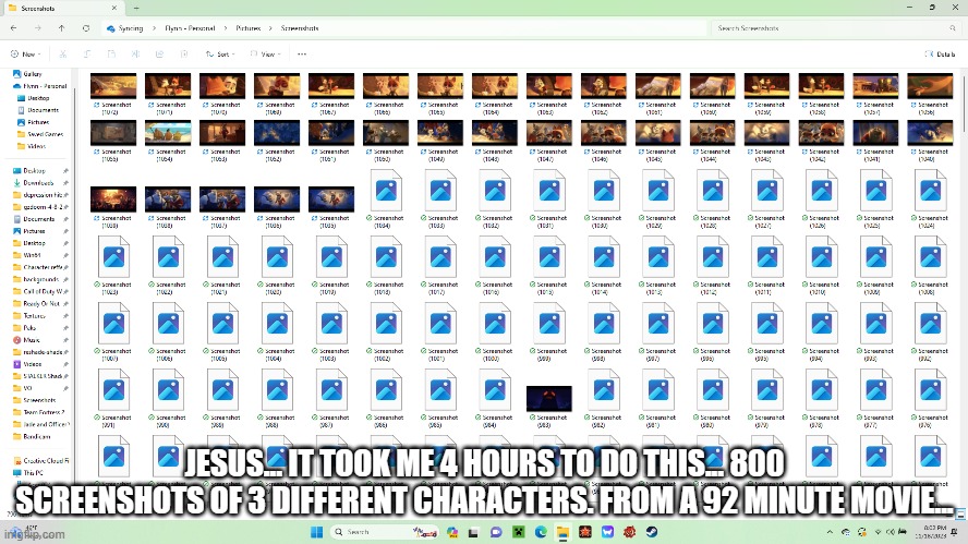 i just finished it. its the same as last time. but now i got so many photos of jade. | JESUS... IT TOOK ME 4 HOURS TO DO THIS... 800 SCREENSHOTS OF 3 DIFFERENT CHARACTERS. FROM A 92 MINUTE MOVIE... | image tagged in movie,announcement,cartoon,war | made w/ Imgflip meme maker