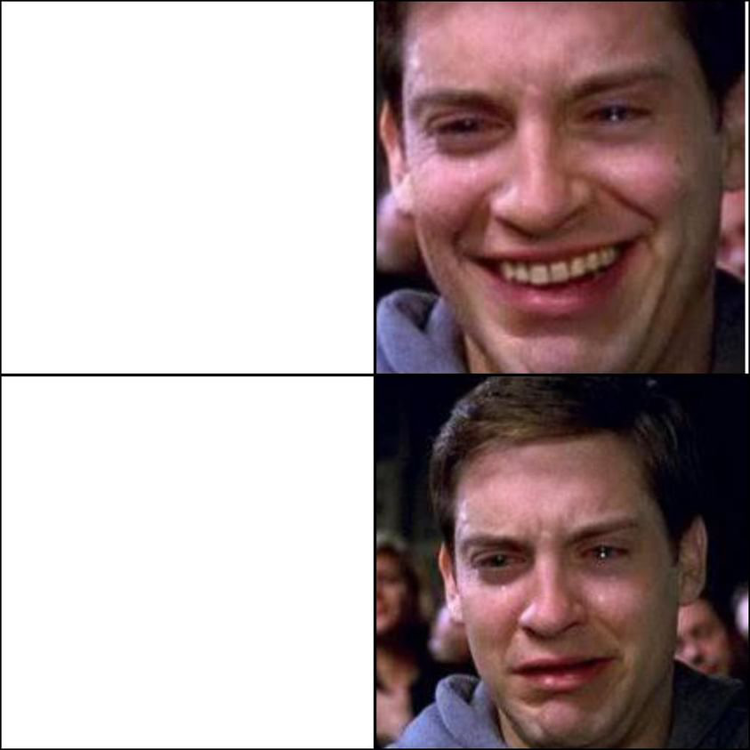 High Quality Toby Maguire Laugh Cry Reversed Blank Meme Template