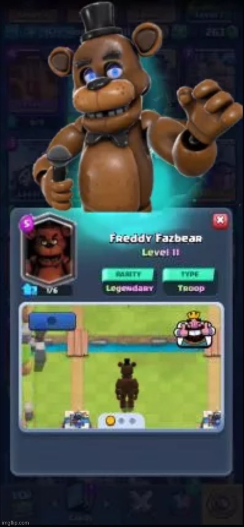 Hehehehaaarharharharharhar | image tagged in clash royale freddy fazbear | made w/ Imgflip meme maker