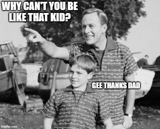 Look Son Meme | WHY CAN'T YOU BE
LIKE THAT KID? GEE THANKS DAD | image tagged in memes,look son | made w/ Imgflip meme maker