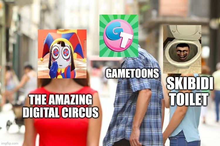 What if gametoons milks the amazing digital circus? | GAMETOONS; SKIBIDI TOILET; THE AMAZING DIGITAL CIRCUS | image tagged in the amazing digital circus,gametoons,milking,youtube kids | made w/ Imgflip meme maker