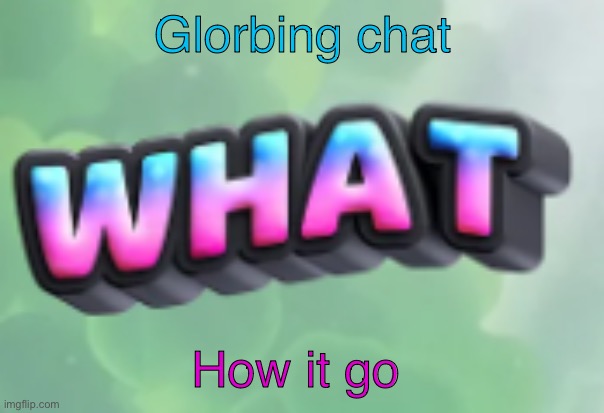 what | Glorbing chat; How it go | image tagged in what | made w/ Imgflip meme maker