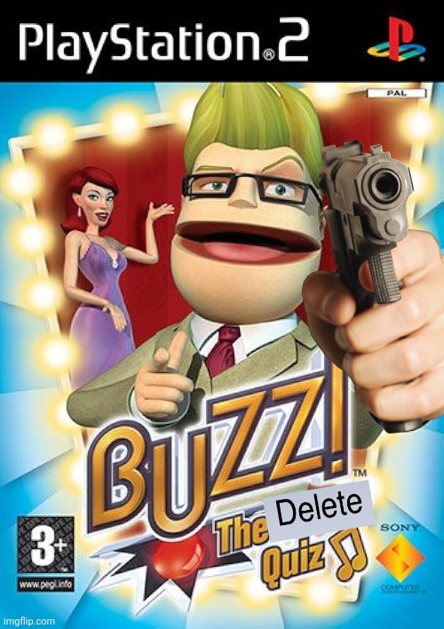 Buzz! telling gametoons+ to delete their content | image tagged in buzz the music quiz,gametoons,delete this | made w/ Imgflip meme maker