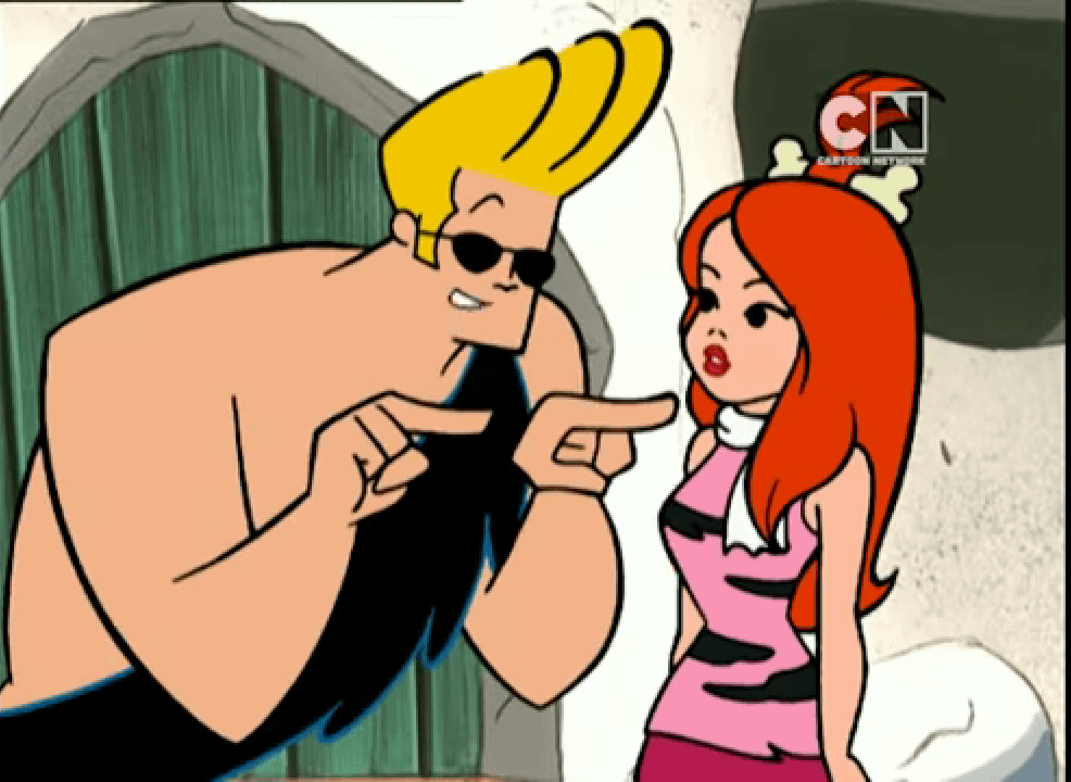 Johnny Bravo Met Pebbles Flintstone Blank Meme Template