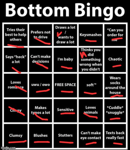 so....I guess Im the ultimate bottom? | image tagged in bottom bingo | made w/ Imgflip meme maker