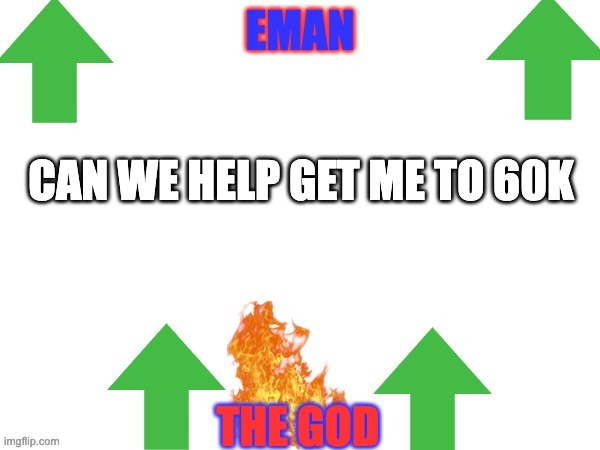 CAN WE HELP GET ME TO 60K | image tagged in emans announce | made w/ Imgflip meme maker