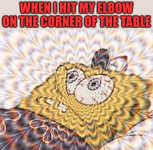WHEN I HIT MY ELBOW ON THE CORNER OF THE TABLE | made w/ Imgflip meme maker