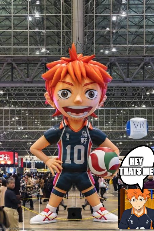 hinnata has seen a giant inflatable version of himself | HEY THATS ME | made w/ Imgflip meme maker