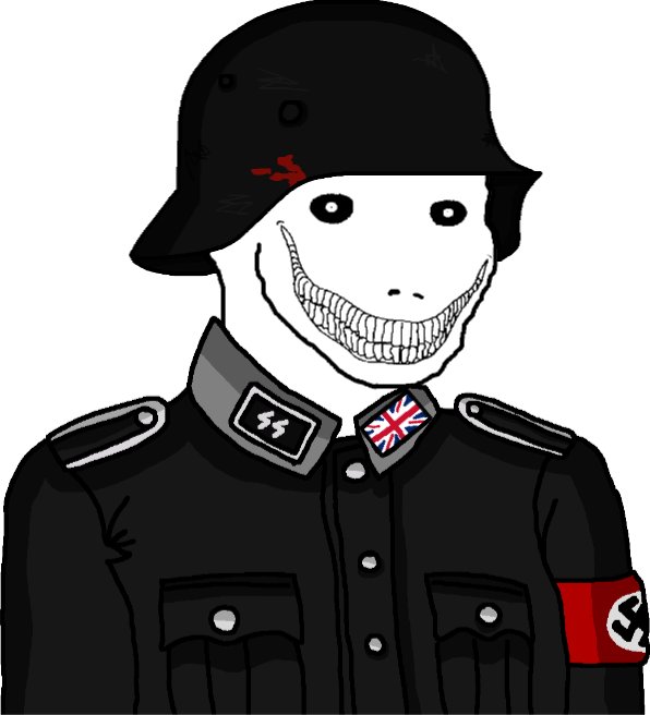 High Quality Wojak British Anti-Fandom Waffen-SS "Humanity's Light" Division Blank Meme Template