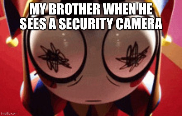 The fisheye | MY BROTHER WHEN HE SEES A SECURITY CAMERA | image tagged in w h a t | made w/ Imgflip meme maker