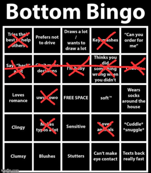 Bottom Bingo | image tagged in bottom bingo | made w/ Imgflip meme maker