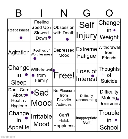 depression bingo 1 | image tagged in depression bingo 1 | made w/ Imgflip meme maker