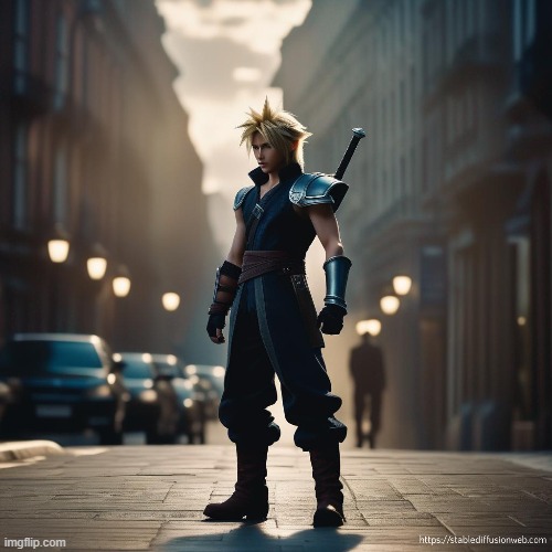 Cloud Strife | image tagged in ai art,final fantasy 7,cloud strife | made w/ Imgflip meme maker