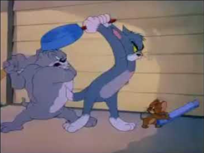 Tom, Jerry and Spike fighting Blank Meme Template
