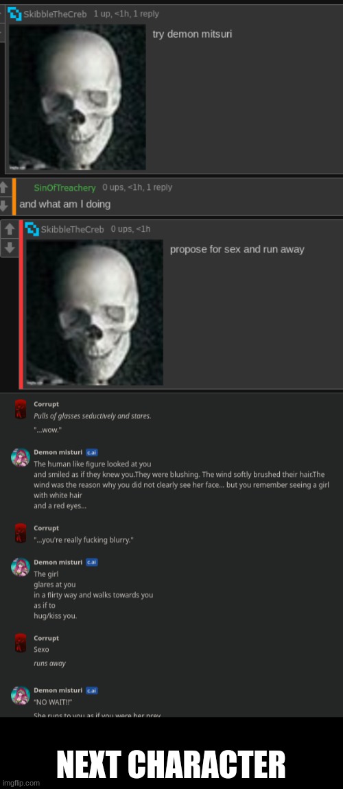 NEXT CHARACTER | made w/ Imgflip meme maker