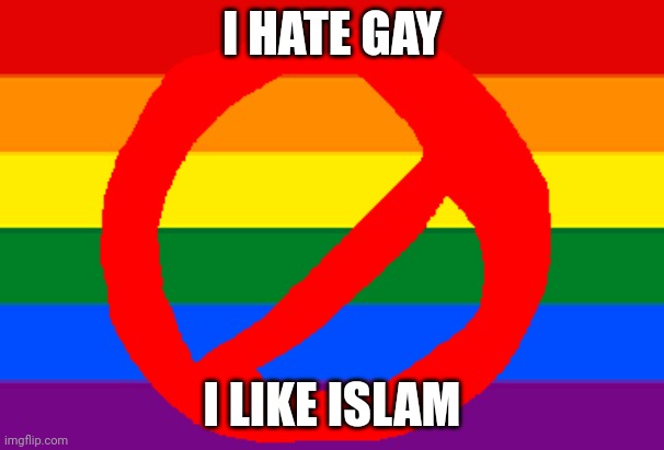 I Hate Gay | I HATE GAY; I LIKE ISLAM | image tagged in i hate lgbtq | made w/ Imgflip meme maker