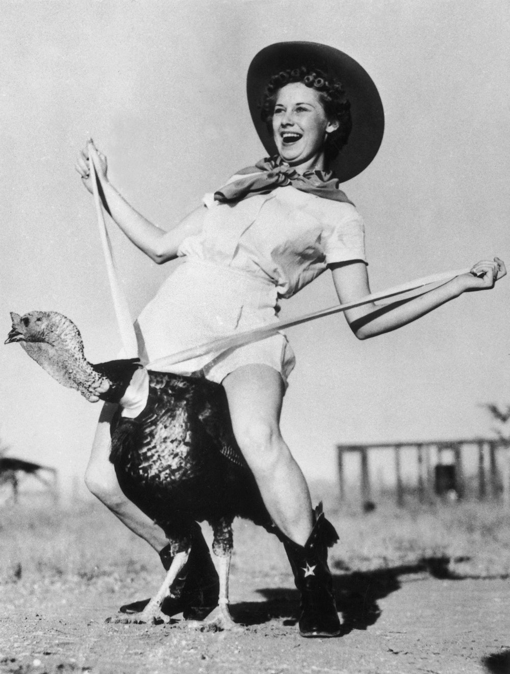 High Quality Woman riding turkey Blank Meme Template