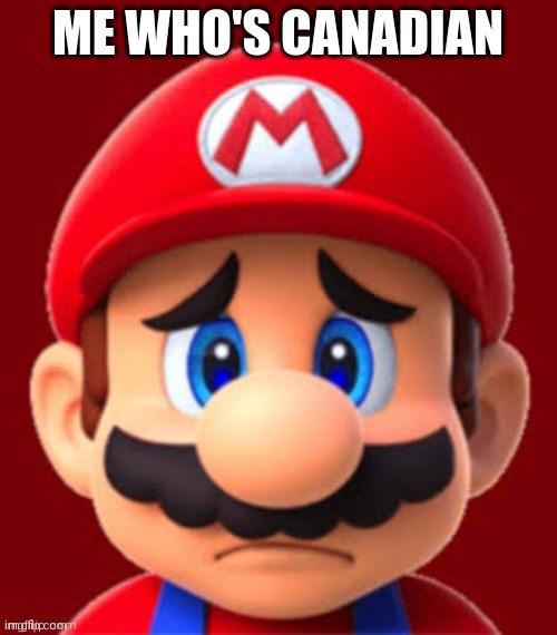 Sad mario | ME WHO'S CANADIAN | image tagged in sad mario | made w/ Imgflip meme maker