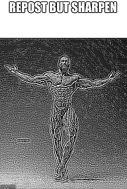 Repost but sharpen Blank Meme Template
