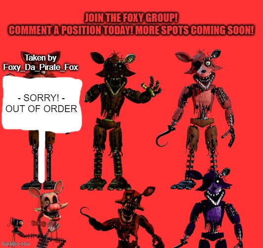 Taken by Foxy_Da_Pirate_Fox; - SORRY! -
OUT OF ORDER | made w/ Imgflip meme maker