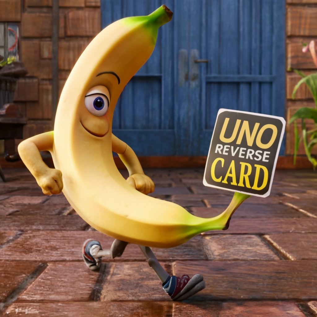 High Quality Banana uno reverse card Blank Meme Template