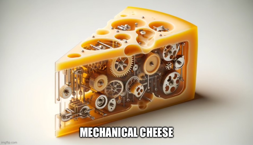 Cheese | MECHANICAL CHEESE | image tagged in memes,cheese,mechanical | made w/ Imgflip meme maker