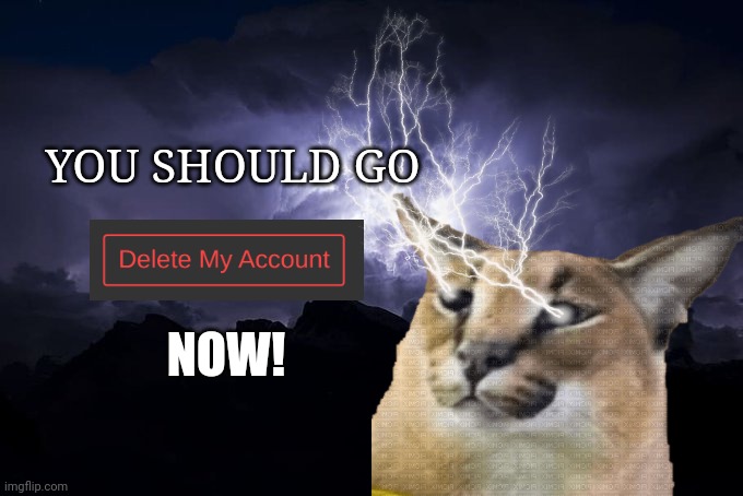 shit post | YOU SHOULD GO; NOW! | image tagged in low tier god background | made w/ Imgflip meme maker