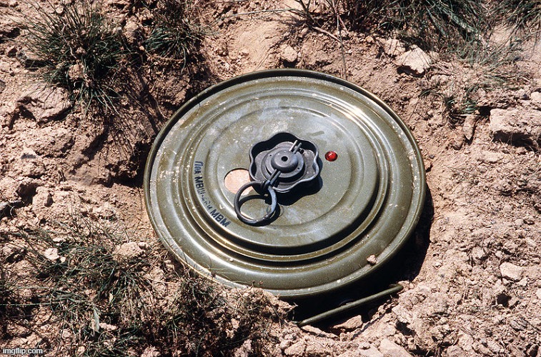 Land Mine | image tagged in land mine | made w/ Imgflip meme maker