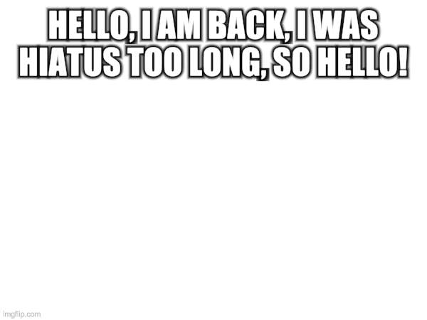 long time no see. | HELLO, I AM BACK, I WAS HIATUS TOO LONG, SO HELLO! | image tagged in 2023,funny,memes | made w/ Imgflip meme maker