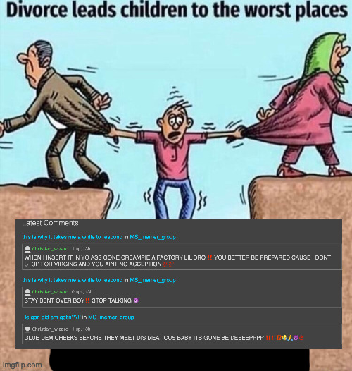 Divorce leads children to the worst places | image tagged in divorce leads children to the worst places | made w/ Imgflip meme maker