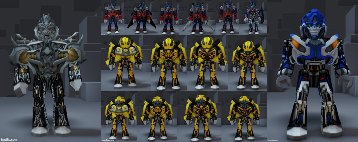 All my transformer Avatars (Rate them all and Name them all) (Knockout's Note 11/30/23: I give them a total of 129.4/130) | image tagged in roblox | made w/ Imgflip meme maker