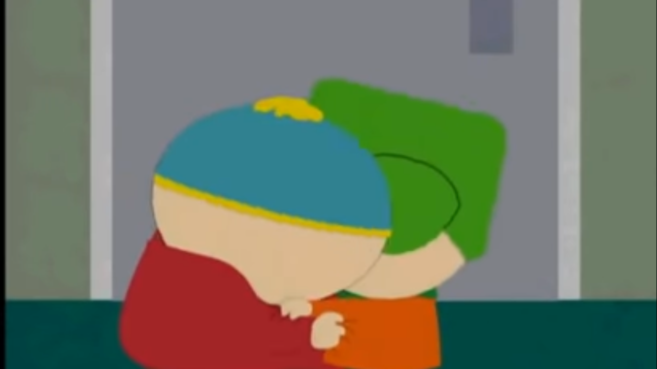 Cartman & Kyle hug Blank Meme Template