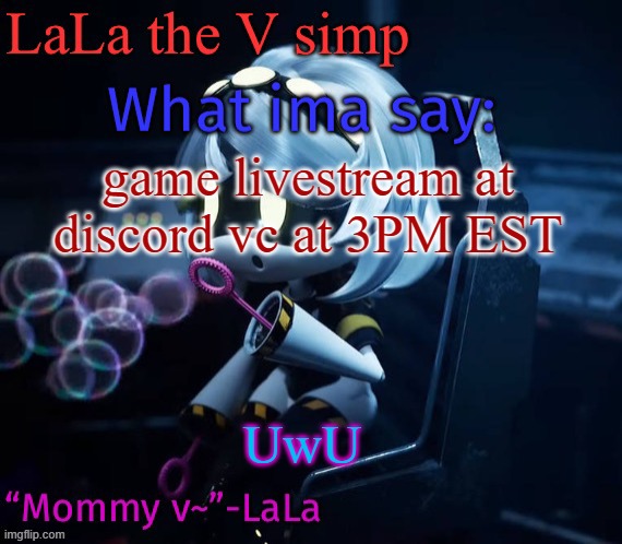 Skdidjdisnxdisnxoxnxnsnsnsnx | game livestream at discord vc at 3PM EST; UwU | image tagged in skdidjdisnxdisnxoxnxnsnsnsnx | made w/ Imgflip meme maker