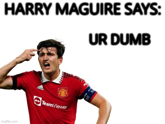 Harry Maguire says | UR DUMB | image tagged in harry maguire says | made w/ Imgflip meme maker