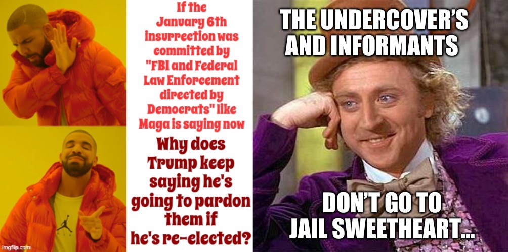 Condescending Willy Wonka | THE UNDERCOVER’S AND INFORMANTS; DON’T GO TO JAIL SWEETHEART… | image tagged in memes,creepy condescending wonka | made w/ Imgflip meme maker