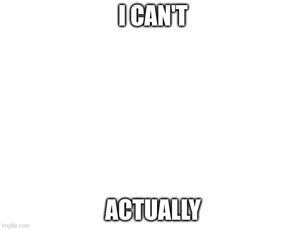 I CAN'T; ACTUALLY | image tagged in you know what i mean | made w/ Imgflip meme maker