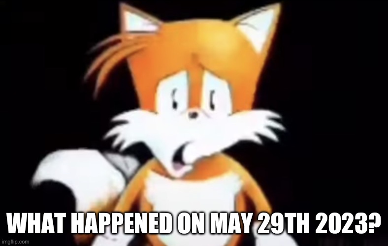 Traumatized tails | WHAT HAPPENED ON MAY 29TH 2023? | image tagged in traumatized tails | made w/ Imgflip meme maker