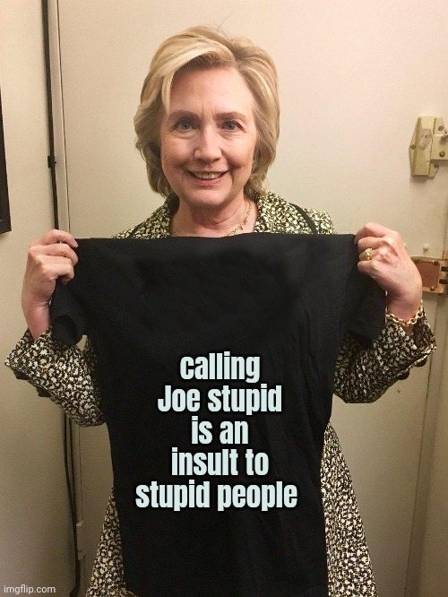 Hillary Blank Shirt | calling Joe stupid is an insult to stupid people | image tagged in hillary blank shirt | made w/ Imgflip meme maker