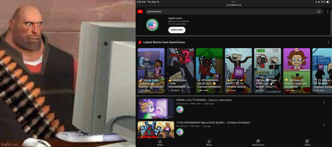 Me using my brother switch and seeing gametoons Blank Meme Template