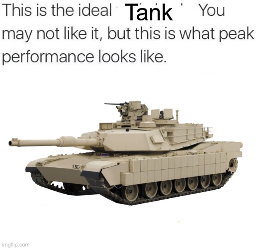 this is the ideal ___ | Tank | image tagged in this is the ideal ___,tanks,military,memes | made w/ Imgflip meme maker