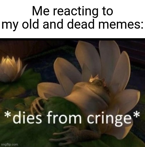 Imagine my 9 year old self. It will be soooo old. | Me reacting to my old and dead memes: | image tagged in memes,funny | made w/ Imgflip meme maker