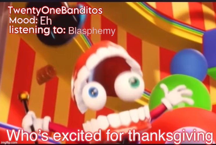 Im making Oreo pumpkin cheesecake | Eh; Blasphemy; Who’s excited for thanksgiving | image tagged in caine t1b ann temp | made w/ Imgflip meme maker