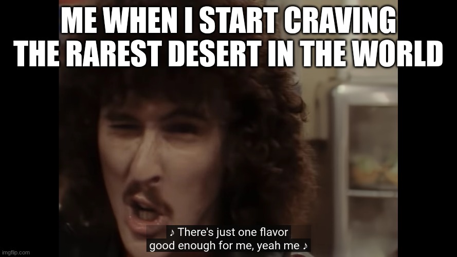 The Diamond fruitcake is the rarest desert ever, costing a whopping 1.72 Million dollars | ME WHEN I START CRAVING THE RAREST DESERT IN THE WORLD | image tagged in weird al yankovic,dessert | made w/ Imgflip meme maker