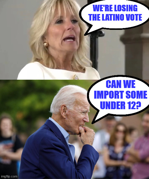 WE'RE LOSING THE LATINO VOTE CAN WE IMPORT SOME UNDER 12? | made w/ Imgflip meme maker