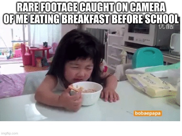 Asian Babies Are So CUTE!! | RARE FOOTAGE CAUGHT ON CAMERA OF ME EATING BREAKFAST BEFORE SCHOOL | image tagged in asian baby,cute,girl | made w/ Imgflip meme maker